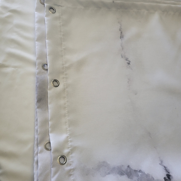 Marble Print (White, Black, Gray) Shower Curtain 72" x 72" - Picture 6 of 7